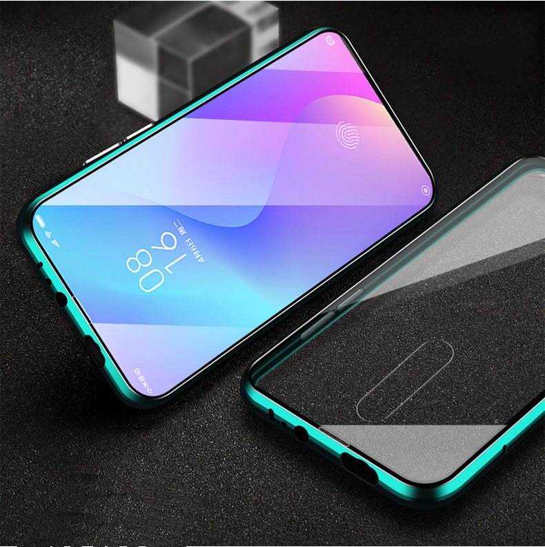 Double-sided Glass Red Rice Magneto Mobile Phone Case With Magnetic Metal view 2