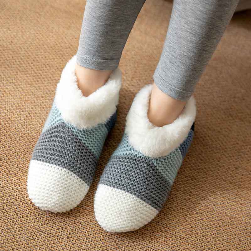 Women's Color-matching Knitted Plush Floor Socks Home Indoor Warm Non-slip Carpet Socks Winter Fashion view 8