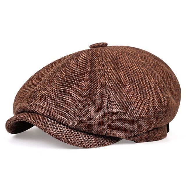 Octagonal Hat Men Spring And Summer Thin Linen Breathable Duck Tongue view 6