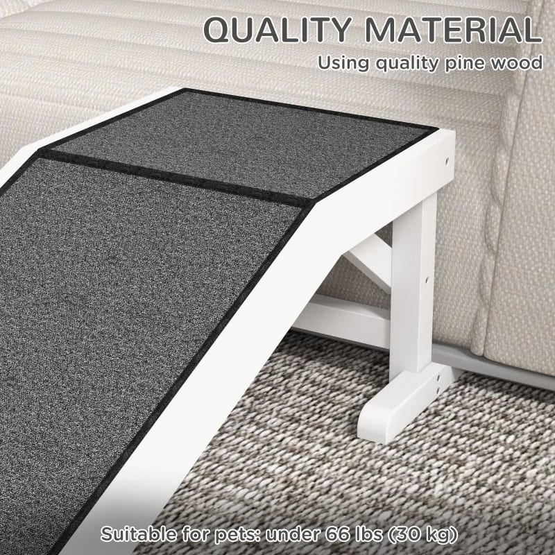 PawHut  Pet Ramp For Dogs & Cats With Non-Slip Carpet, White view 4