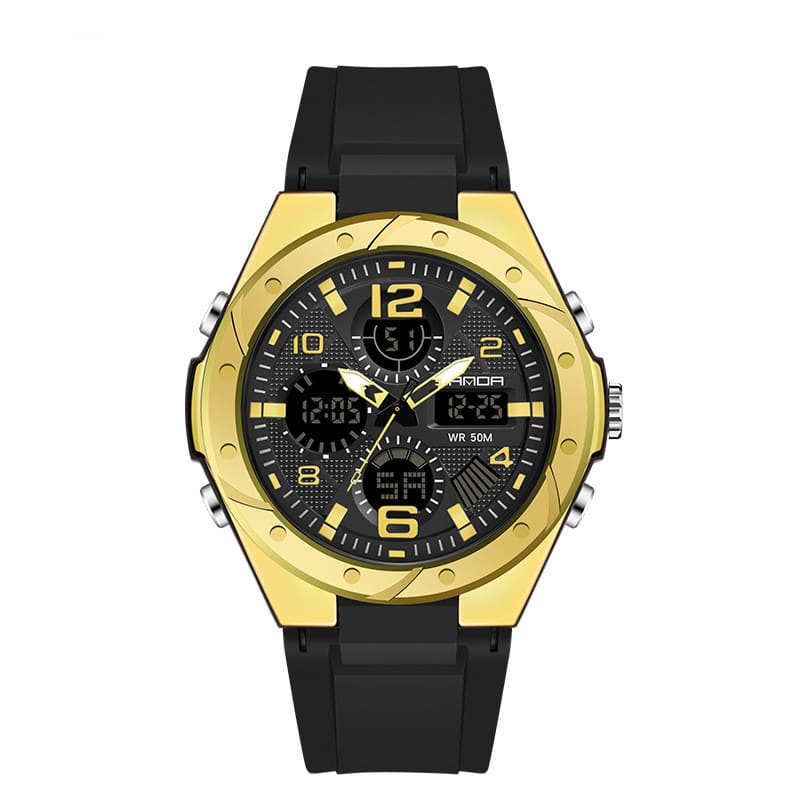 Men's Dual Display Waterproof Luminous Couple Sports Electronic Watch view 11