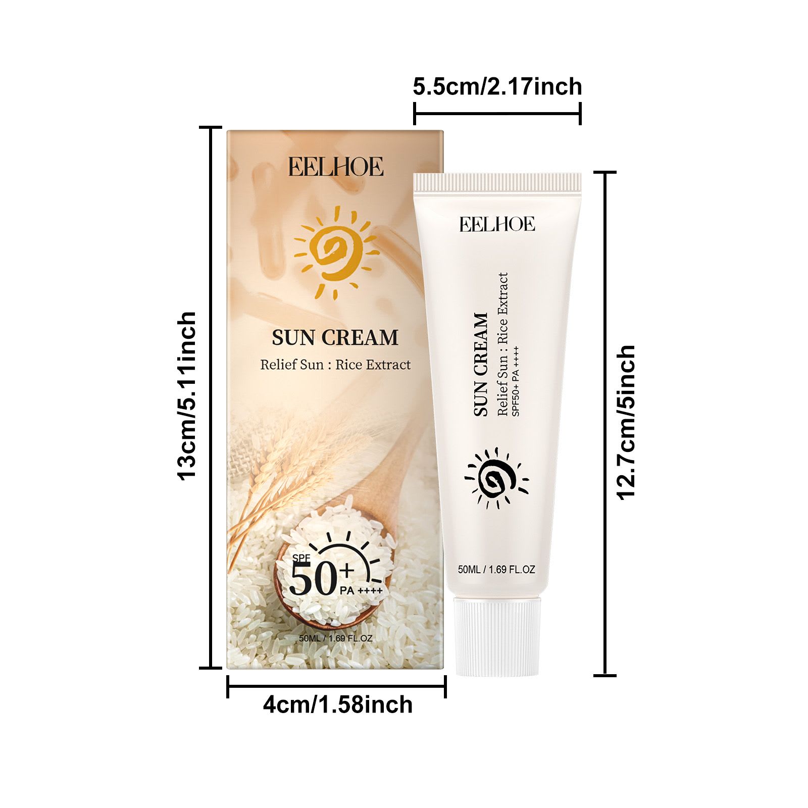 EELHOE Rice Protective Cream For Hydrating And Refreshing Without Greasiness, Provides Natural UV Protection And Sunburn Prevention, And Enhances Skin Elasticity view 7