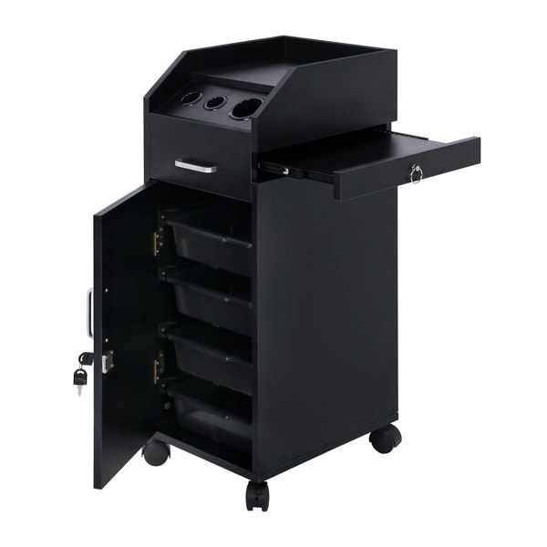 16mm Particle Board, ABS Tray,, Black Hair Salon Tool Cart view 13