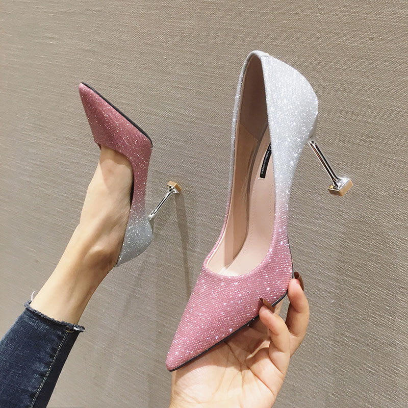 Gradient Sexy Pointed French Stiletto High Heels view 4