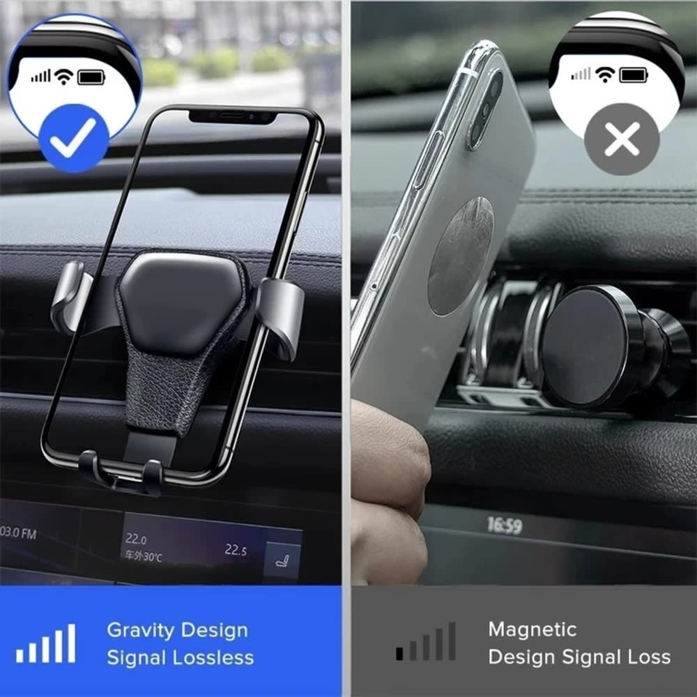 Universal Gravity Phone Holder Car Air Vent Mount Metal Mobile Stand GPS Support For Smartphone Air Vent Stand Cradle For Mobile Cell Phone view 4