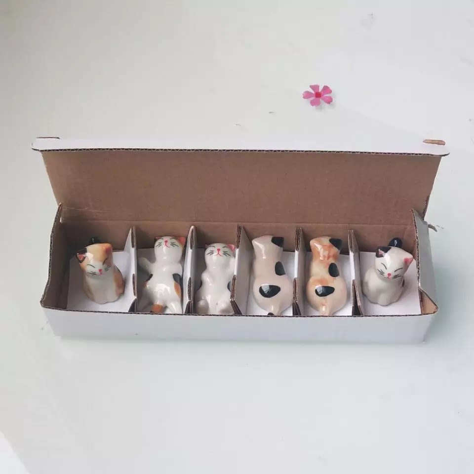 Ceramic Cat Chopstick Holder Chopstick Holder Desktop Pen Holder Craft Decoration view 5