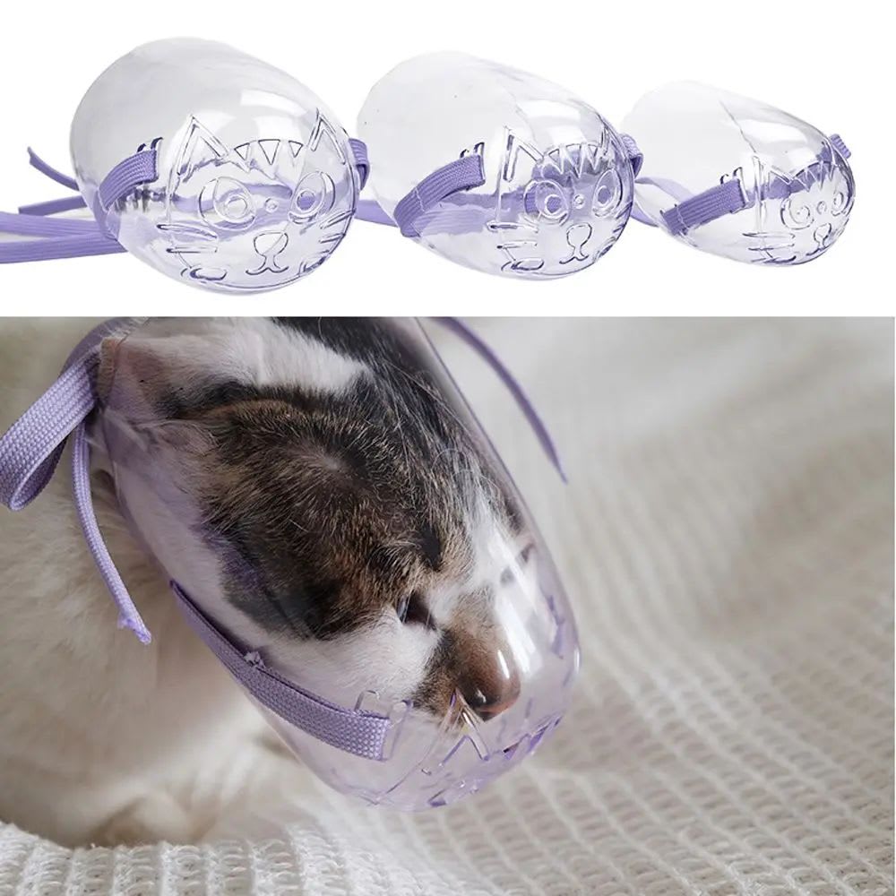 Cat Muzzle Anti-Bite Grooming Mask Adjustable Pet Mouth Cover For Bathing,Prevent From Cats Biting Chewing,Safety Prevent view 5