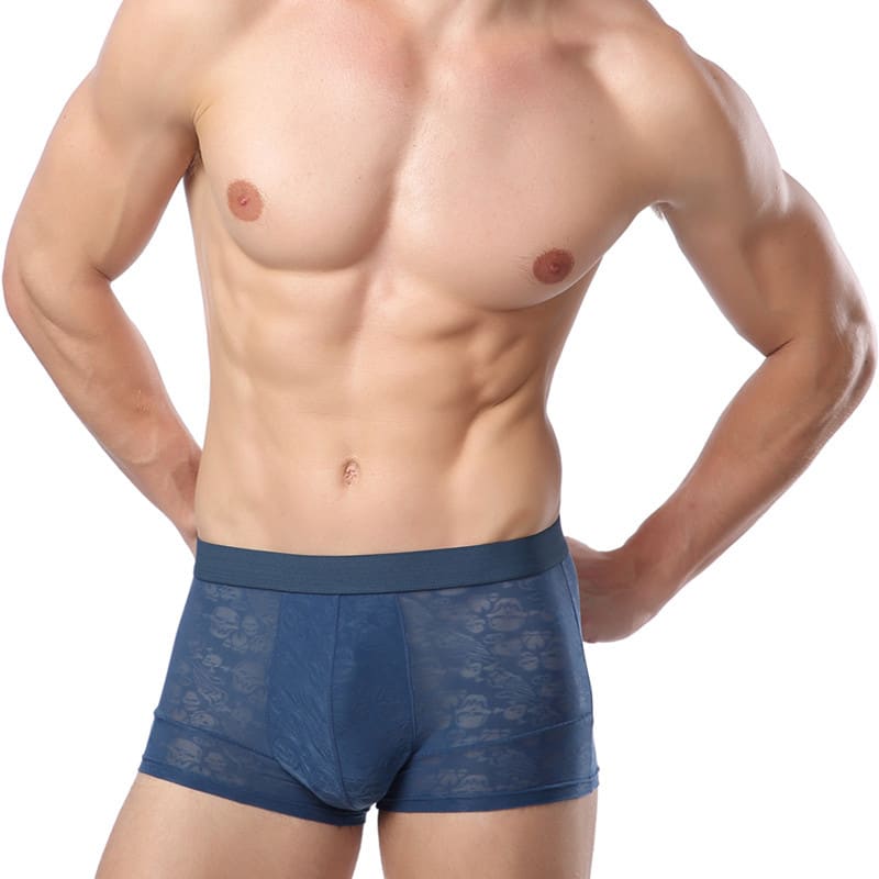 Men's Ice Silk Breathable Hollow Ultra-thin Sexy Boxer Briefs view 7