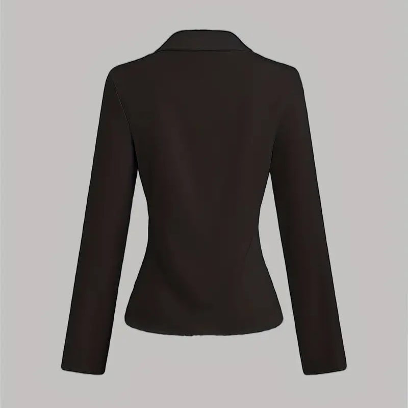 Women's Elegant Long Sleeve Blouse - Solid Color Lapel Top With Ruched Chest Detail Office & Casual Wear For Spring Fall view 27
