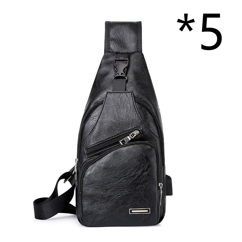 Casual Fashion Men's USB Charging Chest Bag view 18