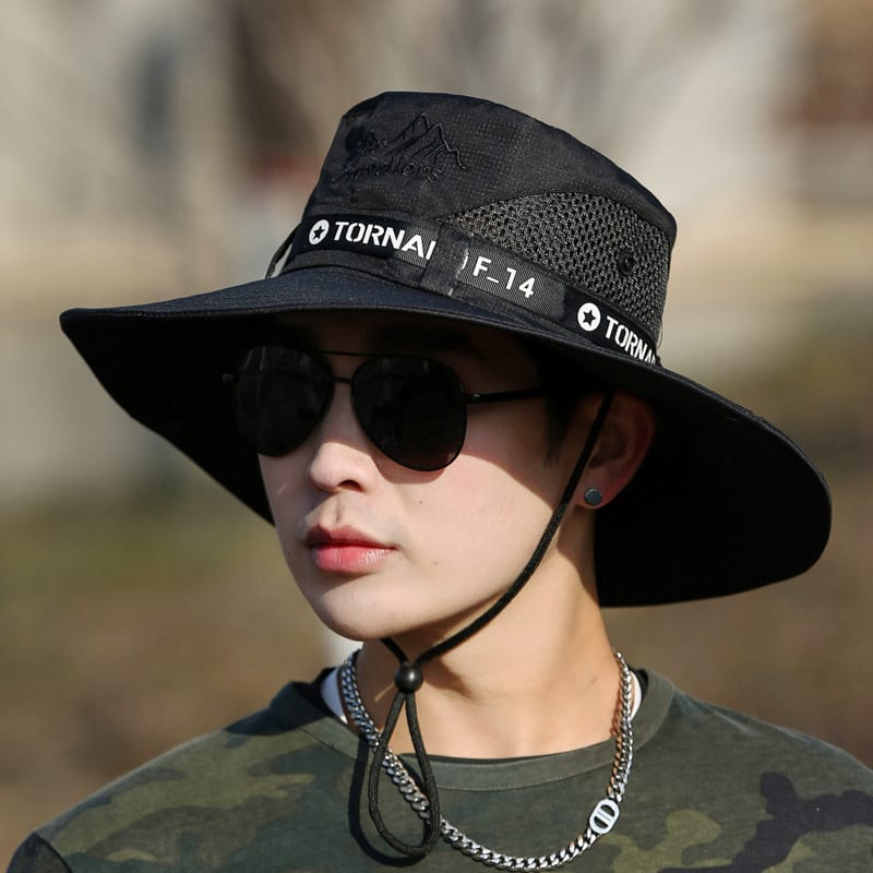 Mountaineering Fishing Sunscreen Travel Breathable Large Eave Visor Hat For Men view 3