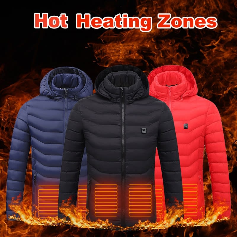 Winter Heated Jacket USB Electric Cotton Coat Zip-up Heater Thermal Clothing Heating Vest For Men view 10