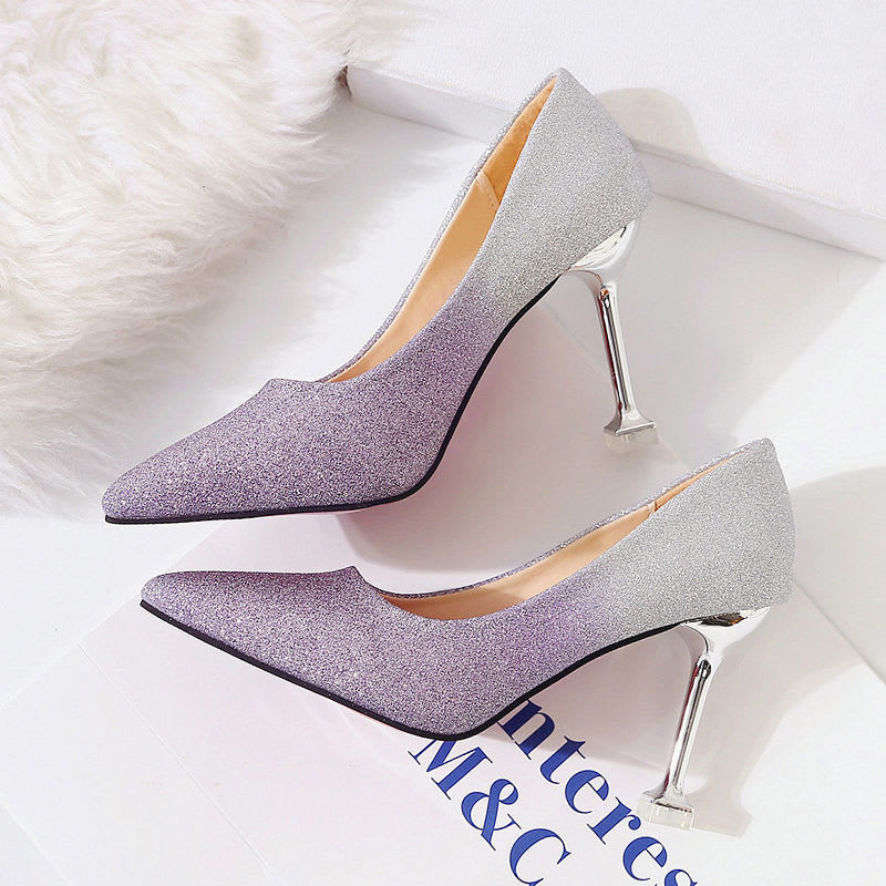Gradient Sexy Pointed French Stiletto High Heels view 3