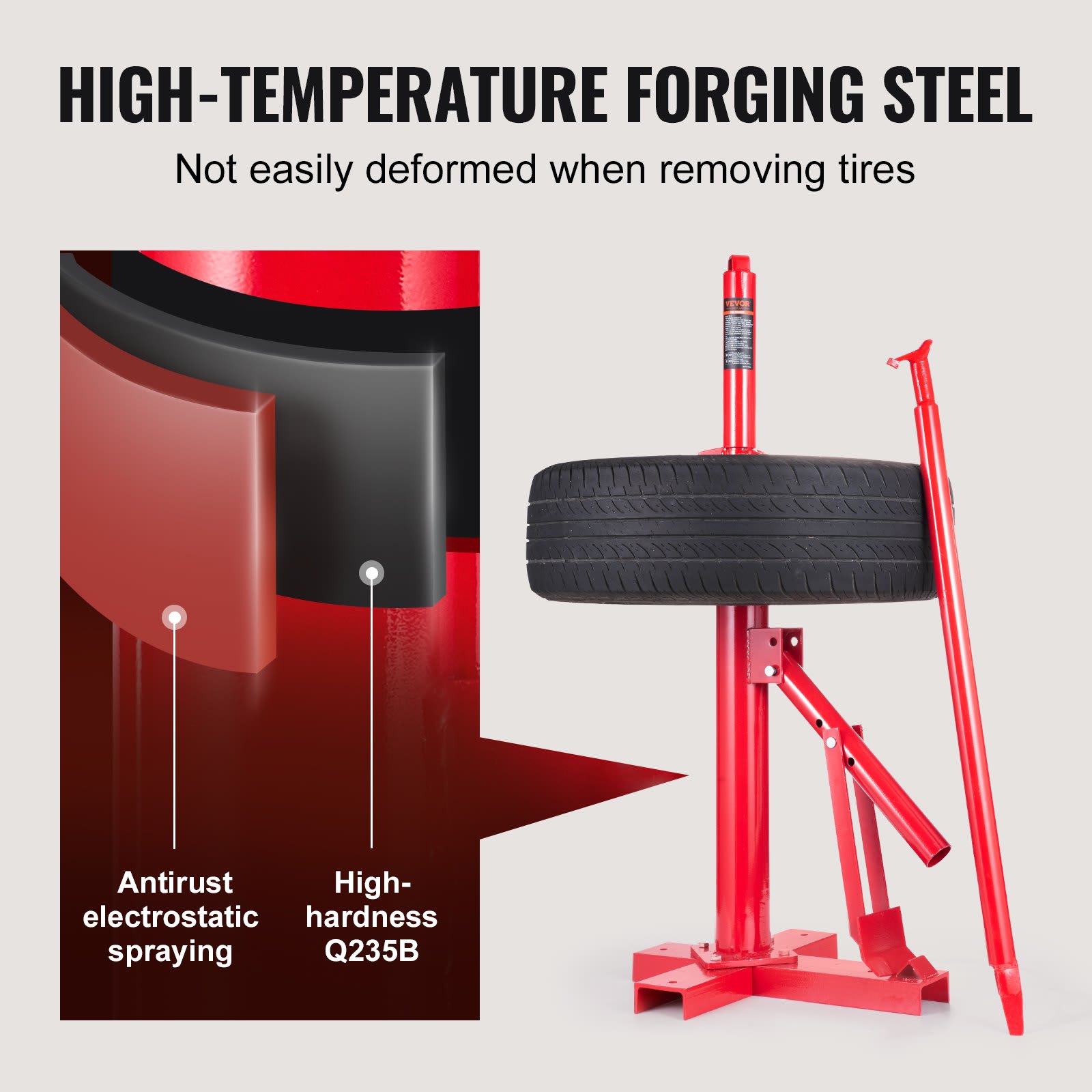 Manual Tire Changer, Portable Hand Bead Breaker Mounting Tool For 203 - 406 Mm Tires, Compatible With Car Truck Trailer, Tire Mounting Machine For Home Garage Small Auto Shop view 3