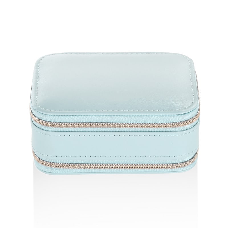 Simple Zipper Leather Jewelry Box Storage view 3