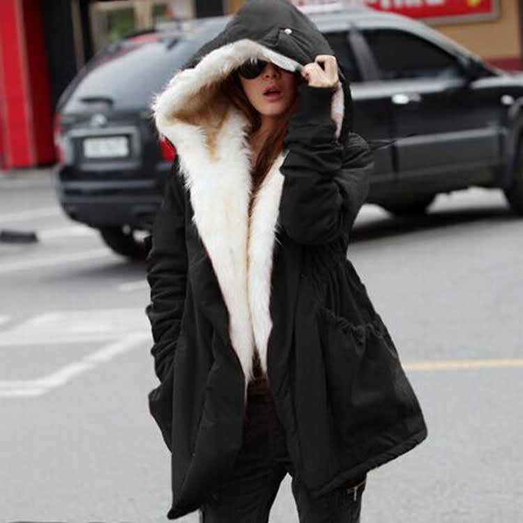 Winter Clothing Coat Thick Women's Clothes Slim Fit Fur Collar Down Jacket view 11