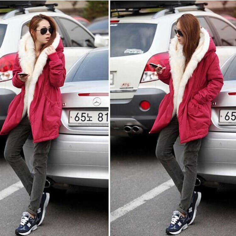 Winter Clothing Coat Thick Women's Clothes Slim Fit Fur Collar Down Jacket view 4
