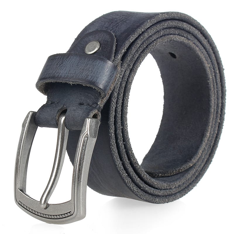 Casual Denim Versatile Retro Top Leather Belt view 3