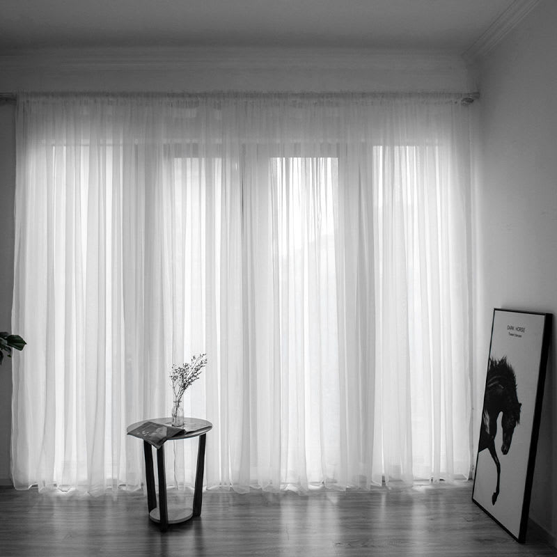 Simple And Modern Balcony Solid Color Gauze Curtain view 17