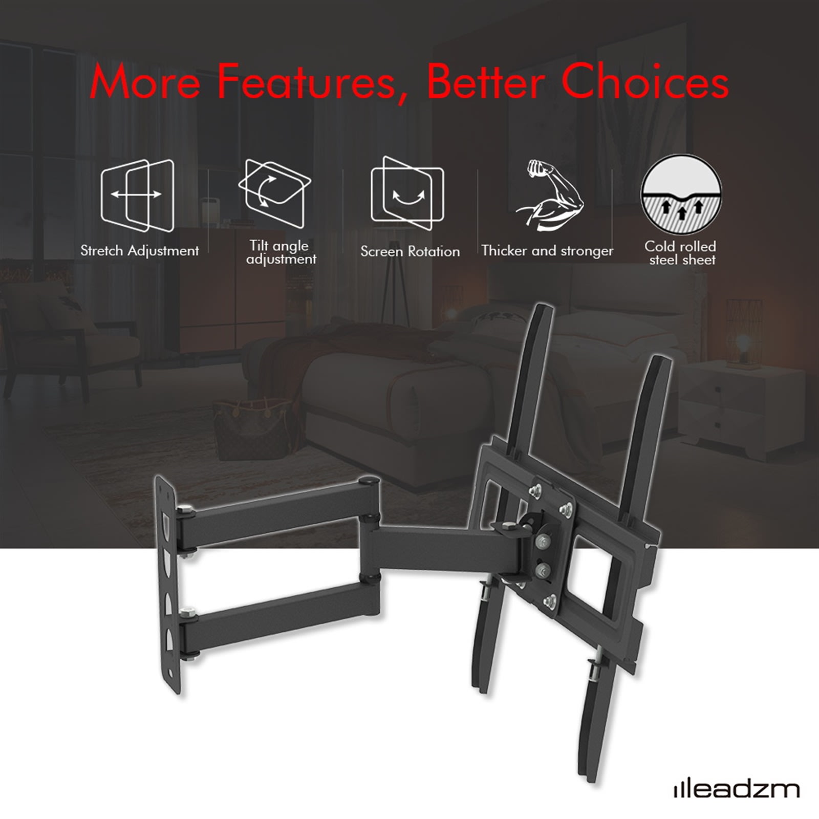 32-65 Inch Single Pendulum Small Base TV Stand TMXD-103 Load Bearing 35KG view 6