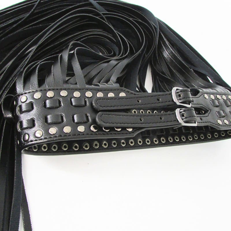 Ladies Fashion Black Long Tassel Pin Buckle Belt view 5