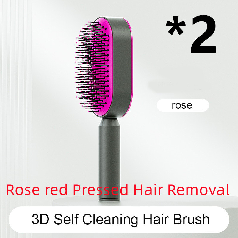 Self Cleaning Hair Brush For Women One-key Cleaning Hair Loss Airbag Massage Scalp Comb Anti-Static Hairbrush view 3