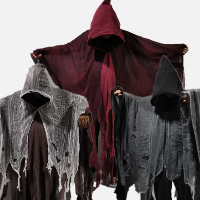 Unisex Halloween Ghost Dementors Cosplay Costume Gothic Horror Zombie Tattered Hooded Capes Day Of The Dead Party Props Cloaks view 11