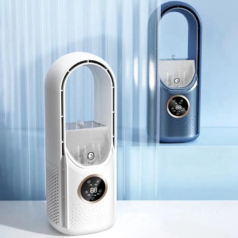 Portable USB Air Cooler Leafless Electric Fan Silent Timer Air Conditioner Cooling Fan Humidifier Conditioning Fan view 6