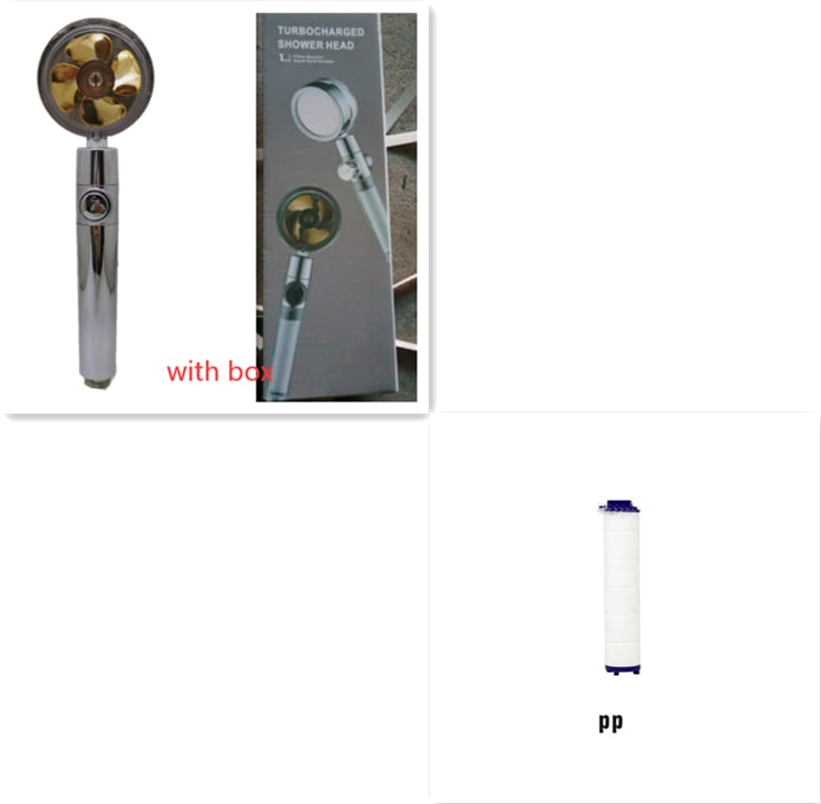 Shower Head Water Saving Flow 360 Degrees Rotating With Small Fan ABS Rain High Pressure Spray Nozzle Bathroom Accessories view 58