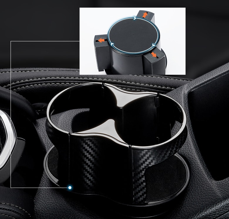 Car Water Cup Holder, Carbon Brazing, One-point Two-piece Beverage Holder, Adjustable Base view 1
