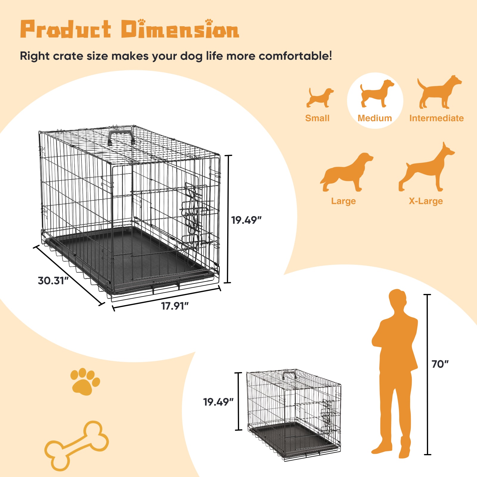 24-30 Inch Single Door Dog Cage view 10