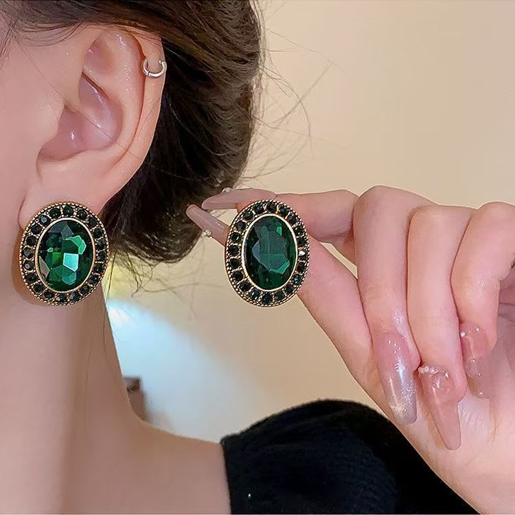 Silver Post Earrings With Classic Royal Court Style. Exquisite Flower Design Decorated With Diamonds And Pearls, Luxury, Unique And High-end For Daily Wear. view 7