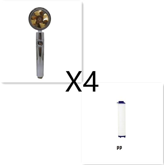 Shower Head Water Saving Flow 360 Degrees Rotating With Small Fan ABS Rain High Pressure Spray Nozzle Bathroom Accessories view 15
