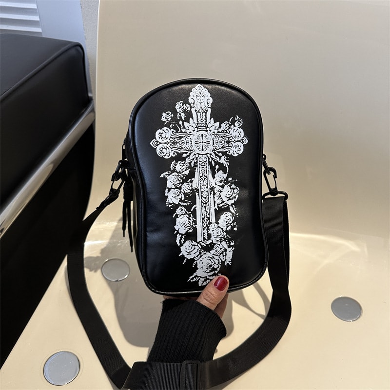 Halloween Graffiti Phone Bag Girls Funny Cartoon Pumpkin Ghost Bat Print Crossbody Bag For Women Mini Personality Creative Shoulder Bags view 10