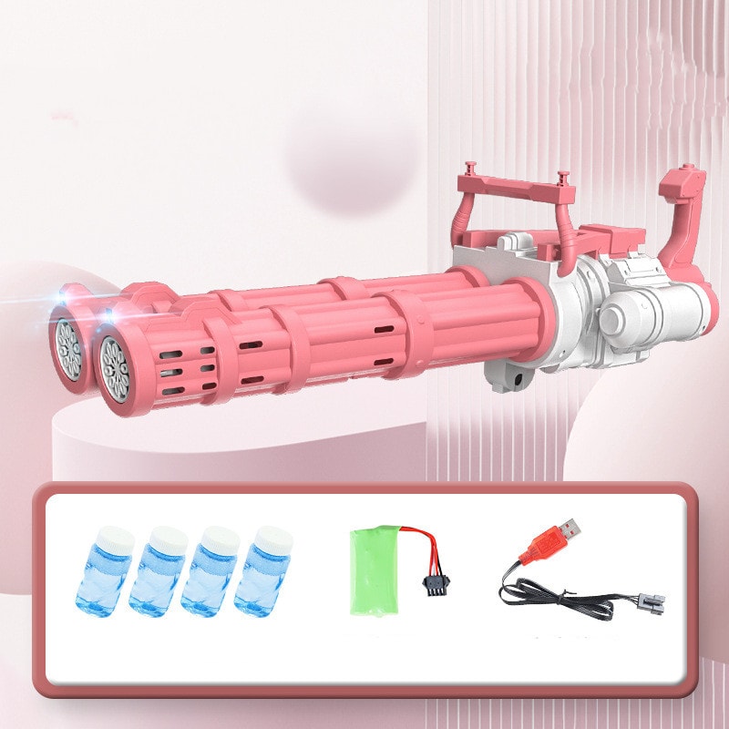 Super Big Double-Tube Bubble Gun Machine Outdoor Blowing Soap Bubble Maker Toy Automatic Water Toy For Children Birthday Party view 8