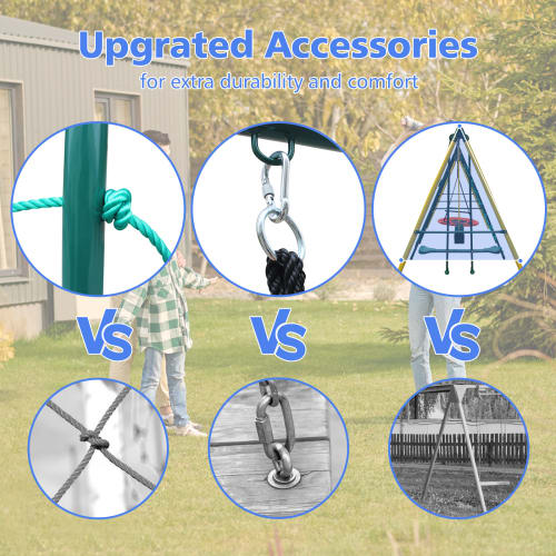 Indoor Outdoor Metal Swing Set With Safety Belt view 6