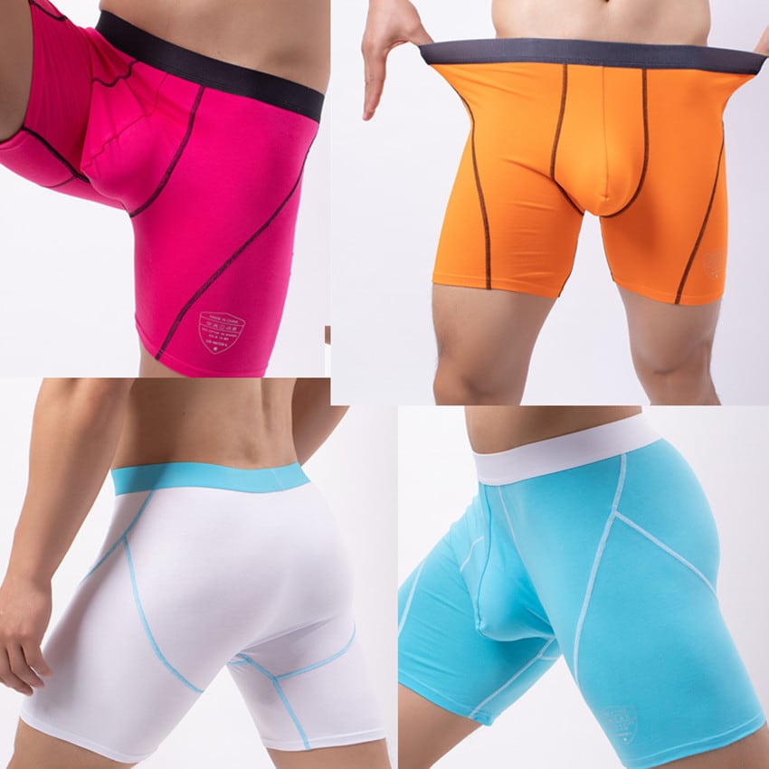 Sports Three-point Pants Lengthened Anti-wear Leg Breathable Men's Underwear view 3