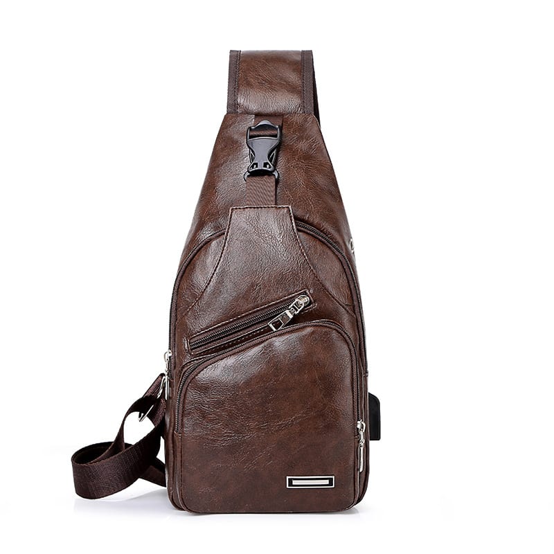Casual Fashion Men's USB Charging Chest Bag view 5