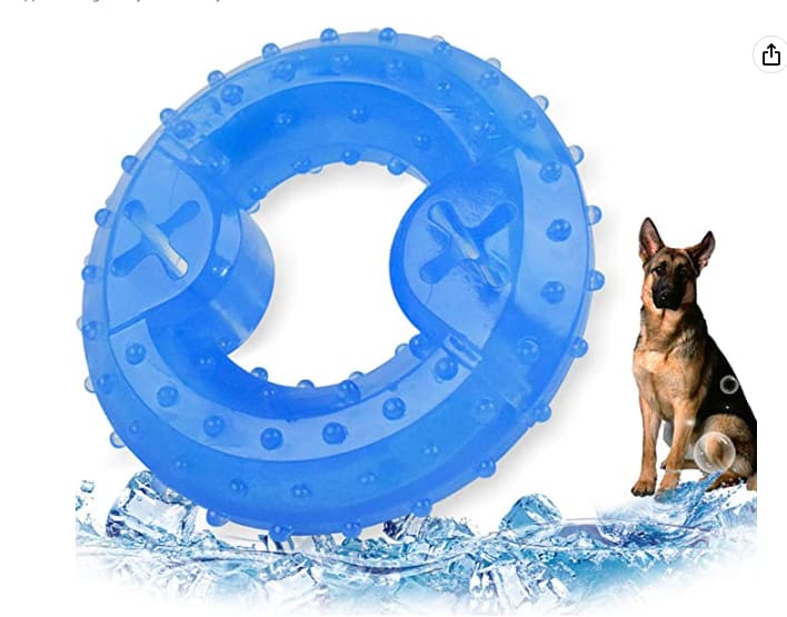 Dog Cooling Toy Puppy Teething Ring Freeze Dogs Chew Toy For Summer Tough Durable Pet Toys view 6