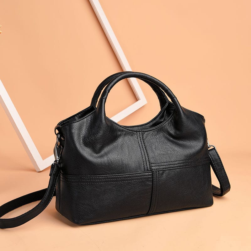 Lightweight Splicing Soft Leather Large Capacity Fashionable Mother Bag view 4