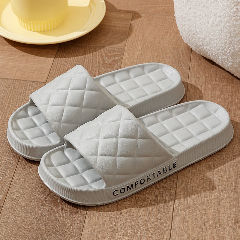 Men's Home Slippers With Plaid Design Soft-soled Silent Indoor Floor Bathing Slippers Women House Shoes Summer view 9