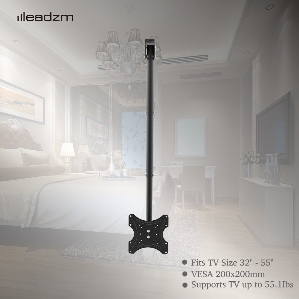 TV Ceiling Bracket, Length Adjustable 360 Degree Rotation, Up And Down 5-15 Degrees, Load Capacity 25kg view 17