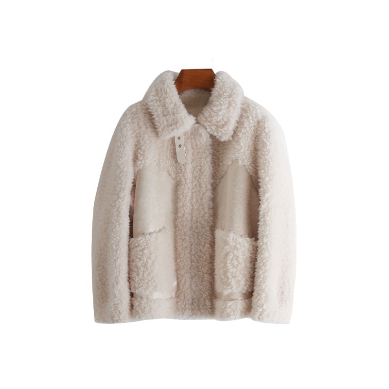 Women's Loose And Fashionable Sheep Shearling Coat view 3