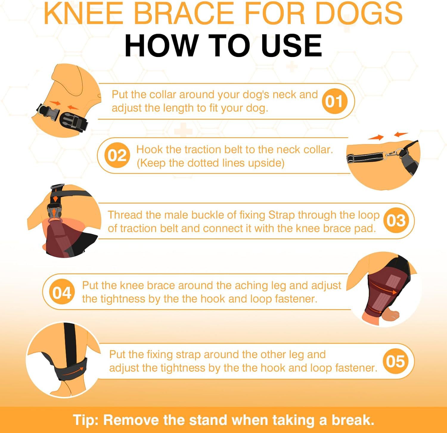 Leg Protector For Dogs Knee Brace Auxiliary Belt Joint Protection Pet Supplies Great Deal view 3