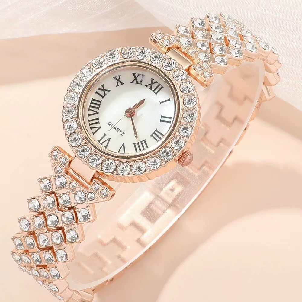 Diamond Women's Bracelet Watch Luxury Fashion Gift Box Watch Bracelet Six-piece Set view 11