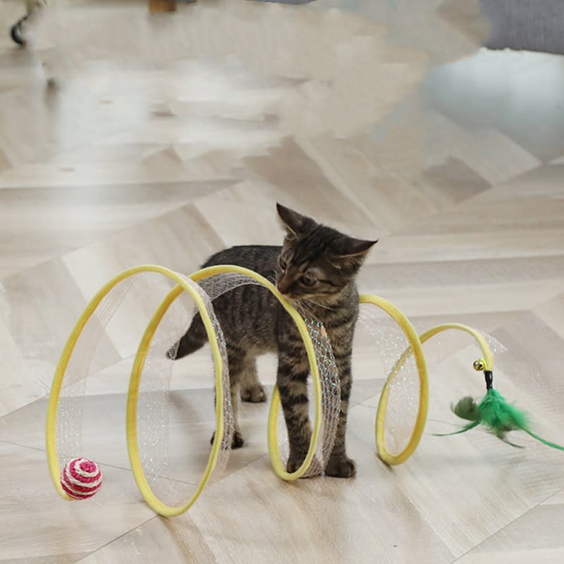 Cat Pets Toys Mouse Shape Balls Foldable Cat Kitten Play Tunnel Funny Cat Stick Mouse Supplies Simulation Mouse Pet Accessories view 3