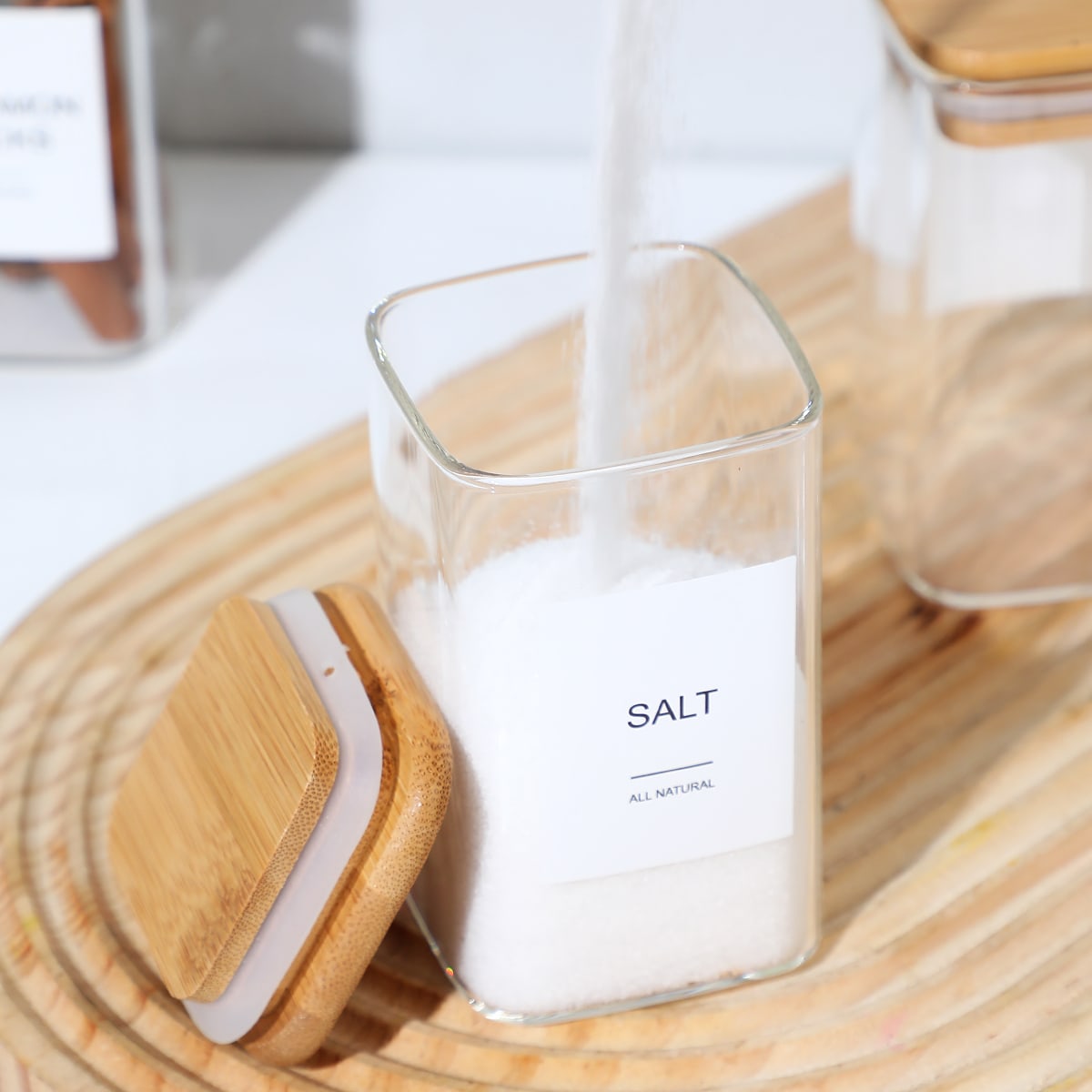 24 PCS Square Seasoning Jars Pepper Bottle Pepper Powder Bottle 240ml Glass Seasoning Jars Salt Jars view 8