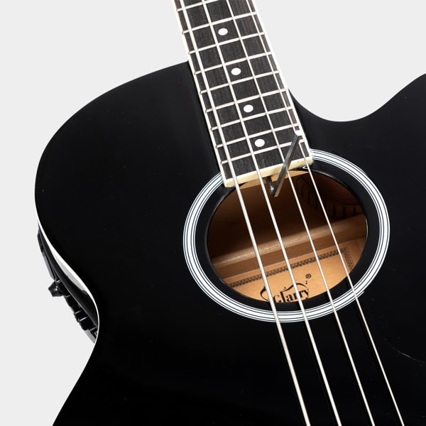 4 Strings With EQ, Rosewood Fingerboard Folk Bass, Black view 14