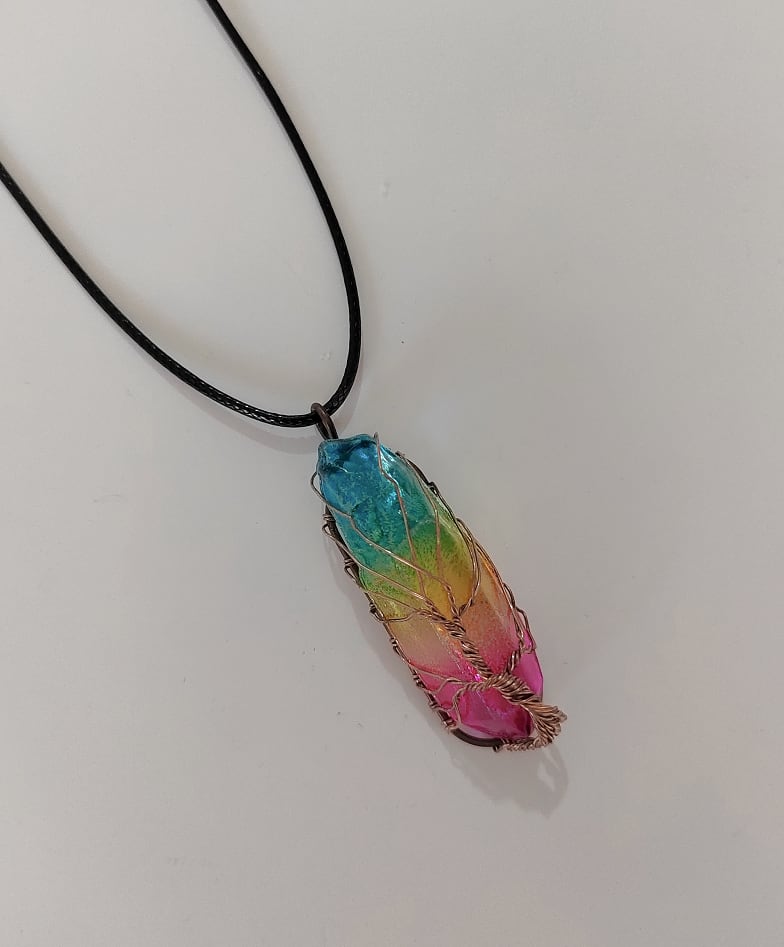 Hot Selling Stone Crystal Pillar Tree Of Life Pendant Ins Fashion Necklace view 10