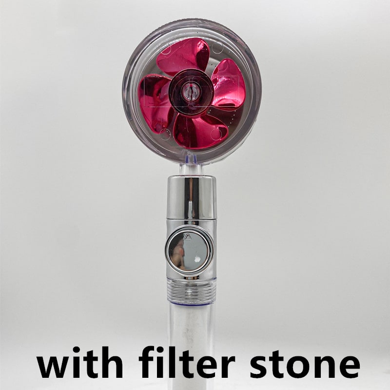 Shower Head Water Saving Flow 360 Degrees Rotating With Small Fan ABS Rain High Pressure Spray Nozzle Bathroom Accessories view 43